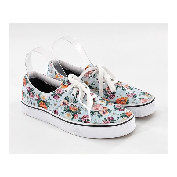 VANS Floral Print Lace Up Canvas Sneakers Unisex - Picture 4 of 12